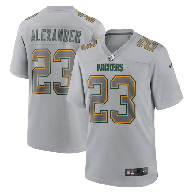 mens nike jaire alexander gray green bay packers atmosphere fashion game jersey